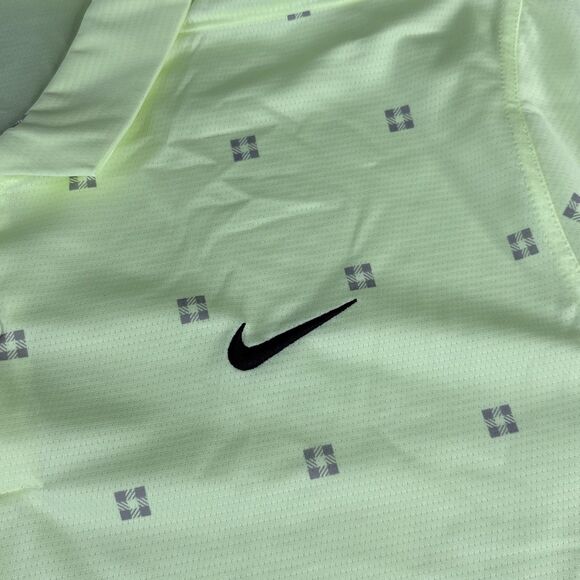 Nike Dri-FIT Polo Shirt Mens 2XL Tall Lime Green Printed Golf Swoosh DA2987-701 - Picture 3 of 10
